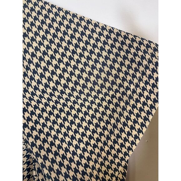 Liz Claiborne Houndstooth Top 22 Tan Classic Old Money Chic Resort Retro Neutral - Picture 8 of 11